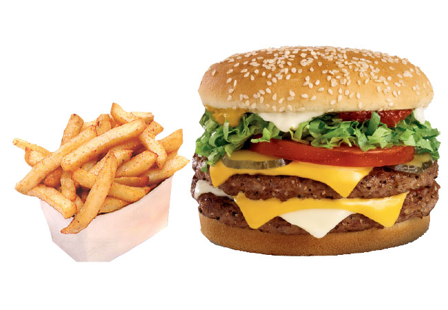 Cheeseburger or burger or chicken