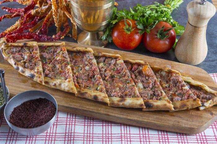 #18). Pide with minced meat and cheese