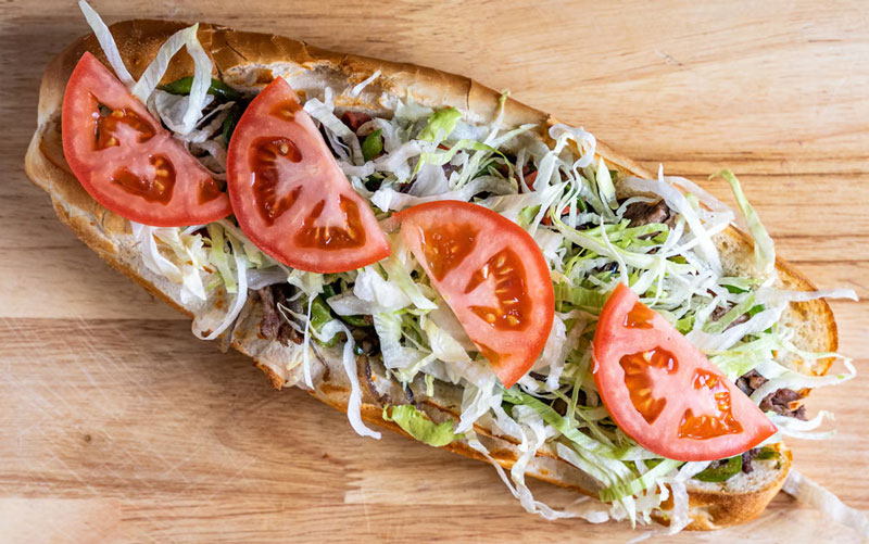 6# Steak, pepperoni, mushrooms, onions and green peppers