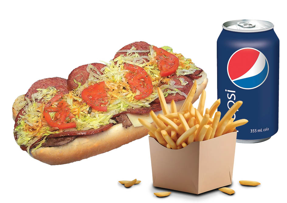 #4)  7" Sub + French Fries + 1 Liquor