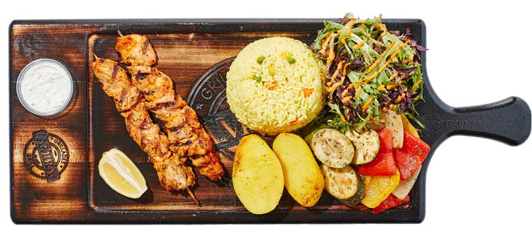 Souvlaki poulet (2 brochettes)