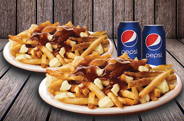 #8) 2 Small regular poutines +2 Pepsi