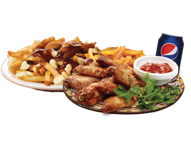 #4-- 8 Chicken wings +Fries + 1 pepsi