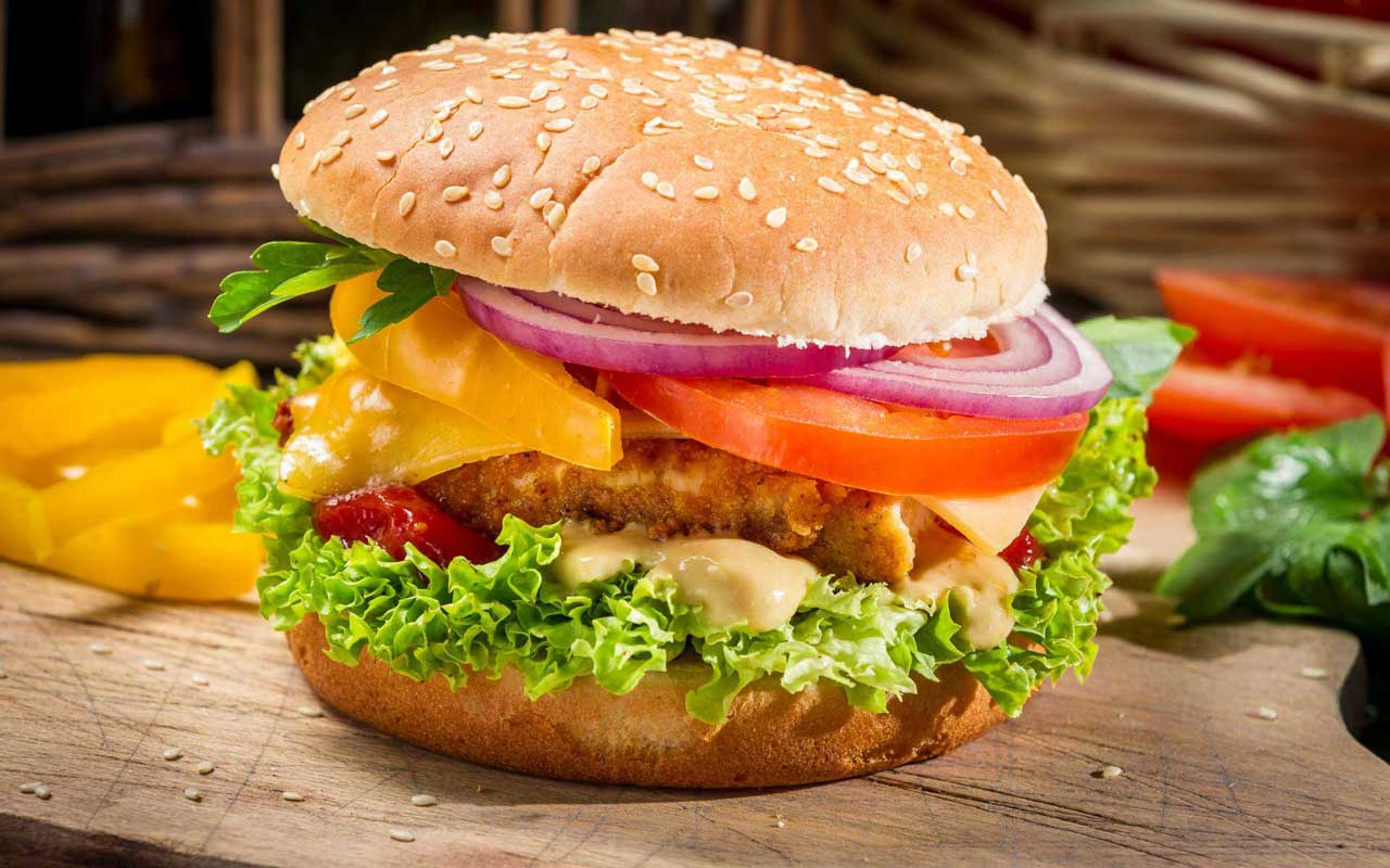 Chicken burger with cheese