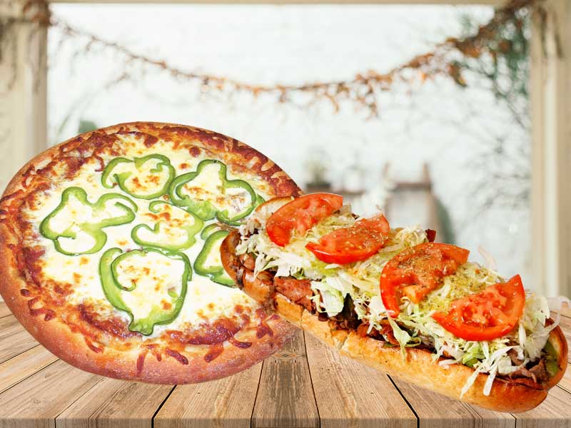 1 PIZZA 10" + 1 SUBMARINE 7" + 2 PET. POUTINES