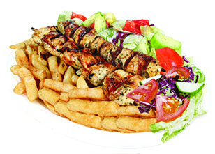 Chicken brochette platter