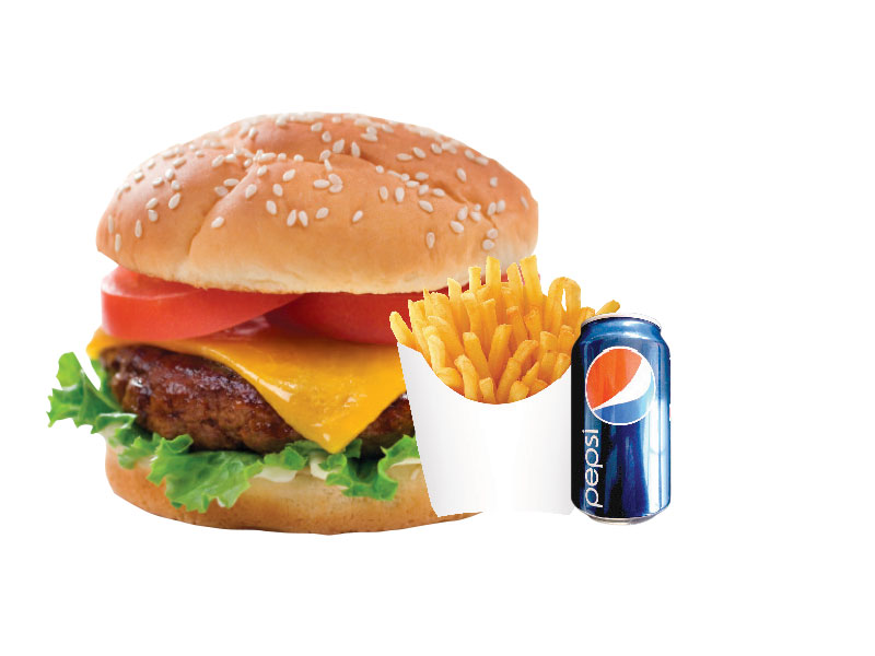 Burger au poulet ou Hamburger avec frites