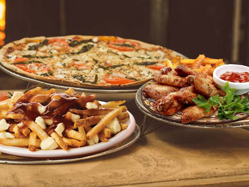 10" pizza + medium fries + 1 pack of 12 donuts