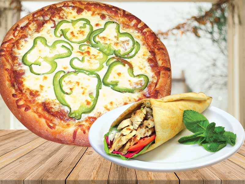 1 pizza 14" 3 toppings