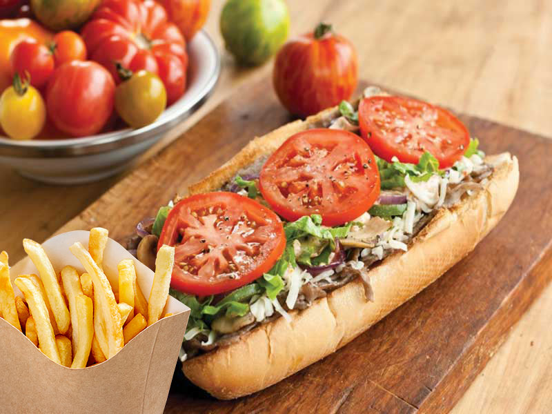 Steak, pepperoni and cheese + fries