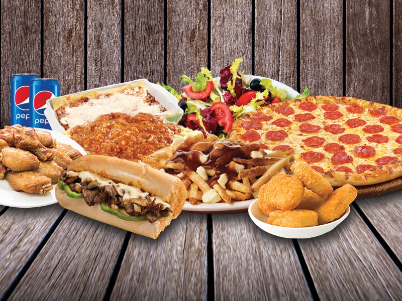 #1)- 2 Submarines 7" + 2 small fries + 2 drinks