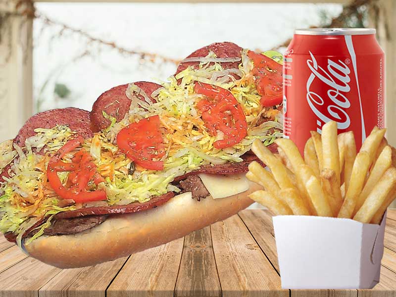 1 submarine 10"  + fries + 1 soft drink (355ml)