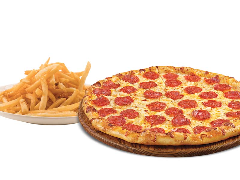 A) 1 pizza 10" + 1 small fries