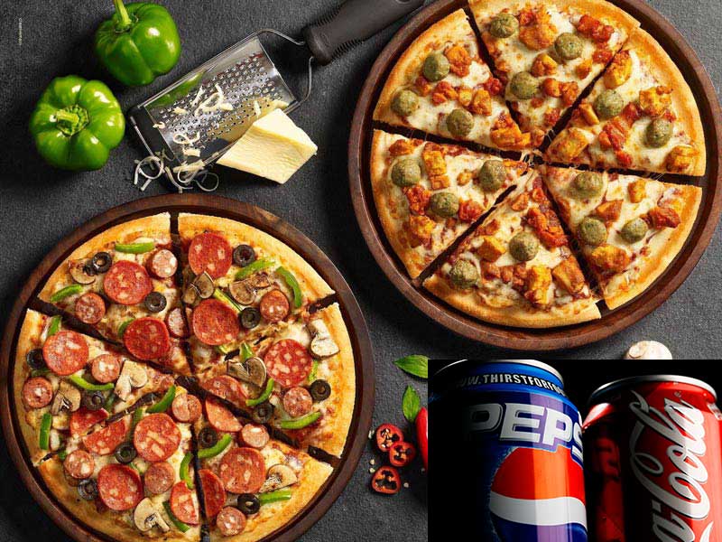 4 Pizzas 8" + 4 drinks (355ml)