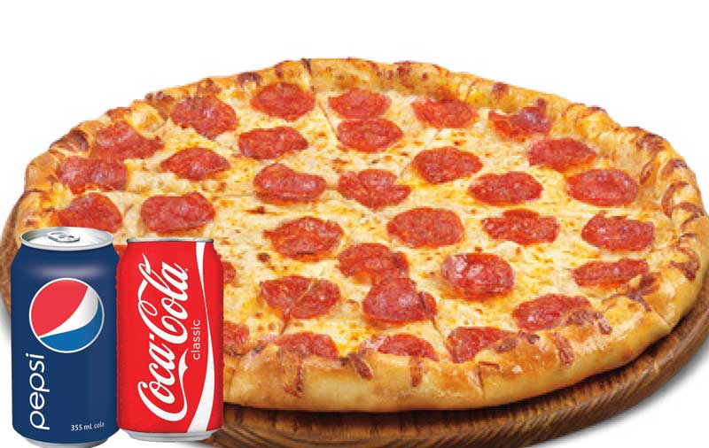 1 Pizza + medium fries + 2 drinks (355ml)