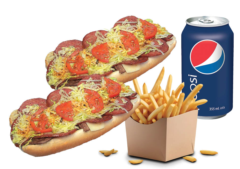 2 subs 10" + 2 fries + 2 drinks (355ml)